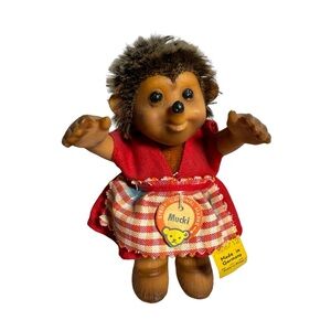 Vintage Steiff Hedgehog Family “Mucki" with Tags Germany 1950’s - 1960’s